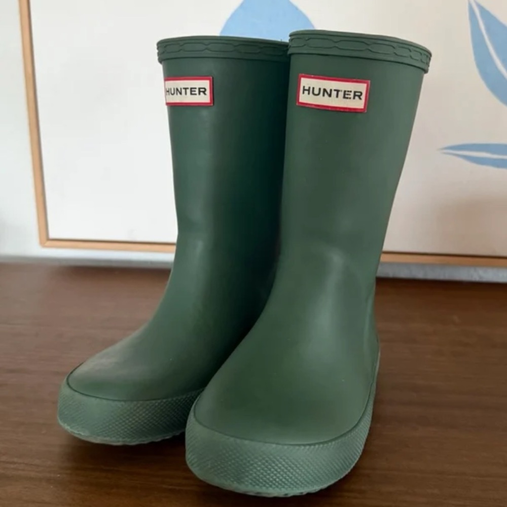 Hunter Kids Forest Green Rain Boots